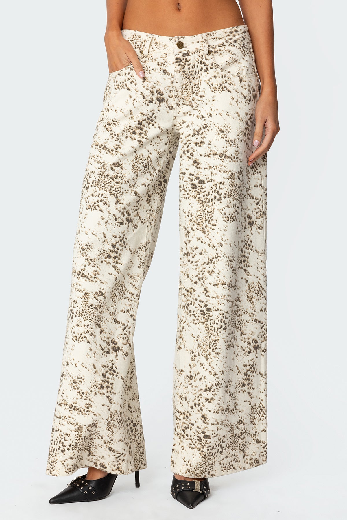 Snow Leopard Low Rise Baggy Jeans - Image 2