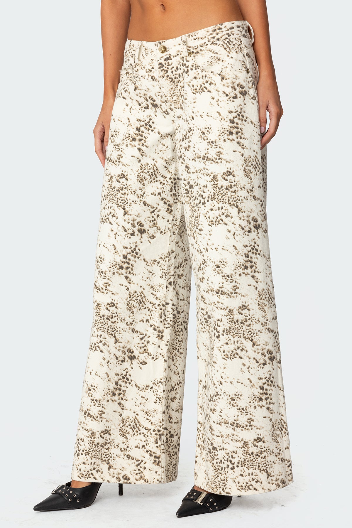 Snow Leopard Low Rise Baggy Jeans - Image 4