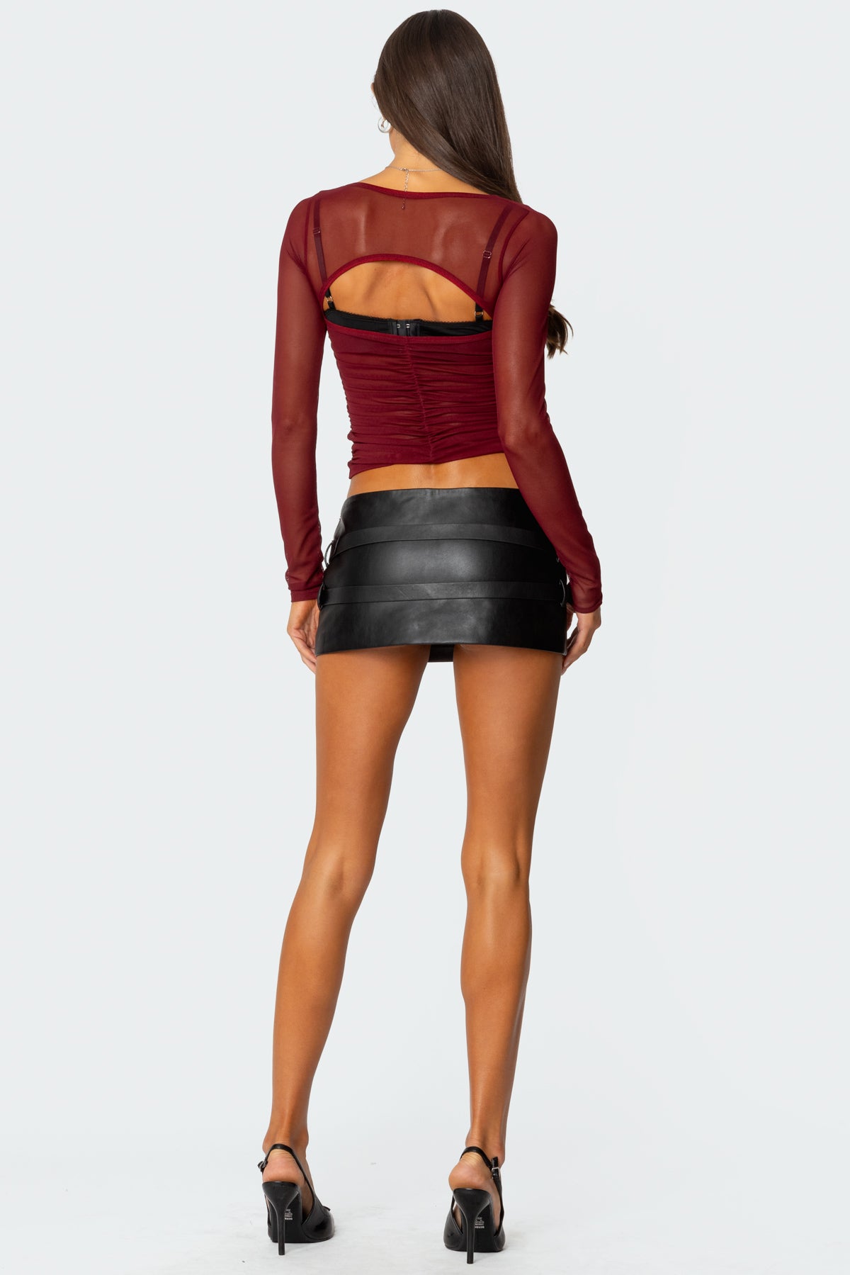 Tristina Ruched Mesh Bra Top - Image 2