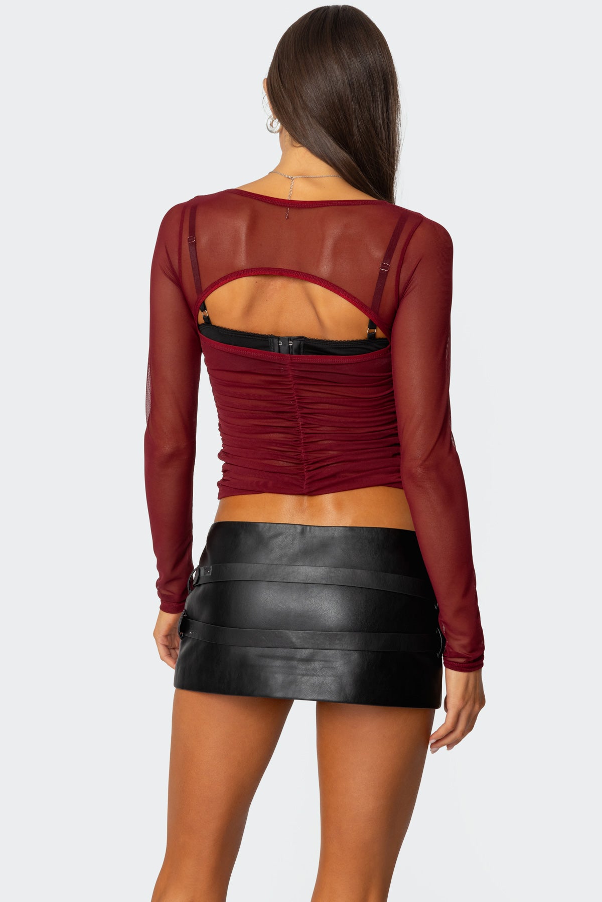 Tristina Ruched Mesh Bra Top - Image 4