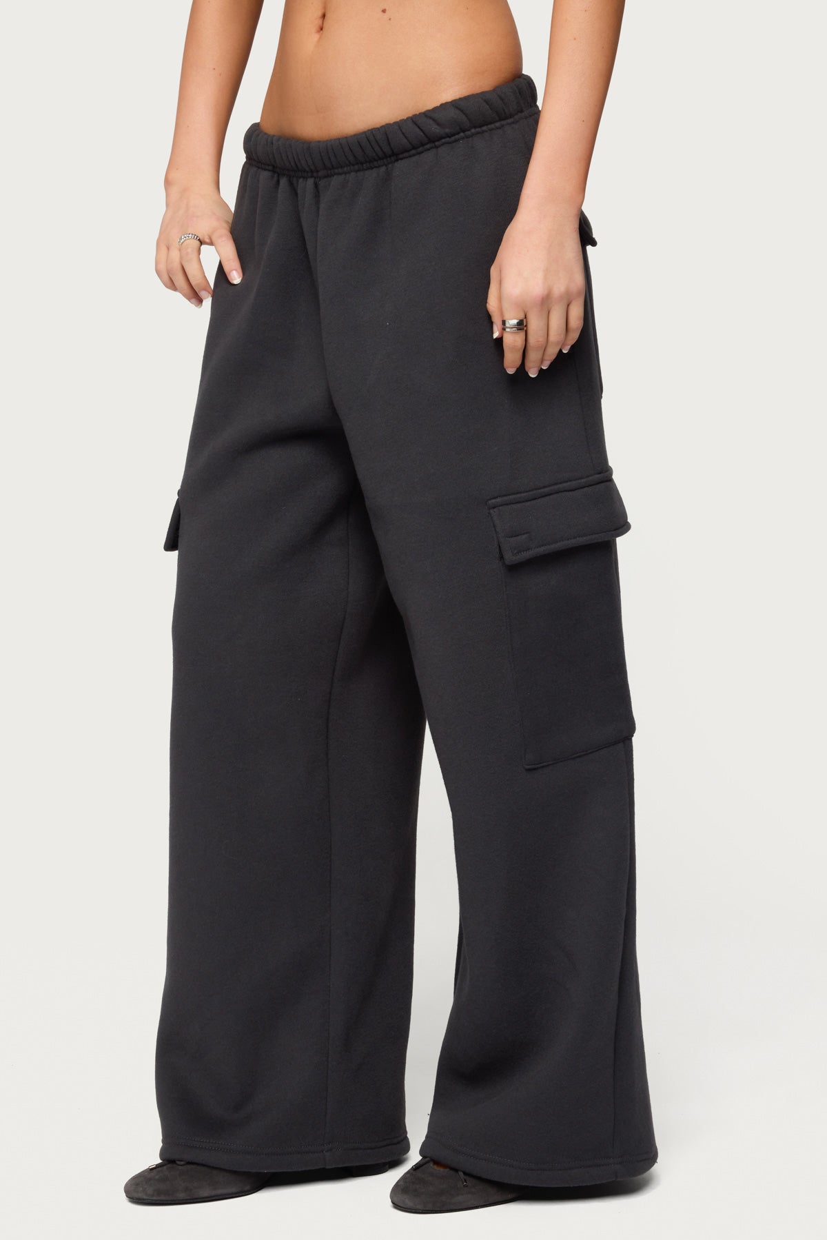 Petite Wide Leg Cargo Sweatpants - Image 4