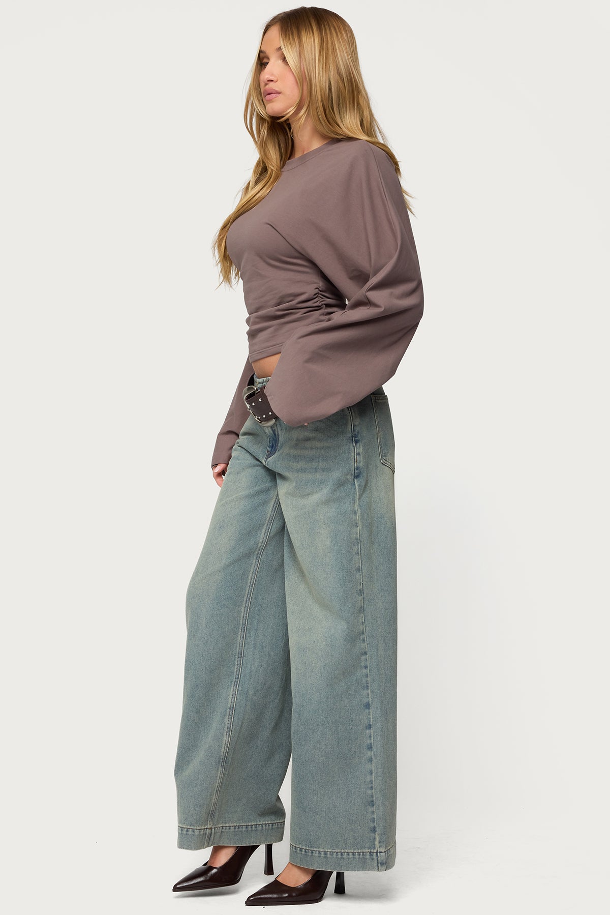 Saffie No Waistaband Low Rise Baggy Jeans - Image 3