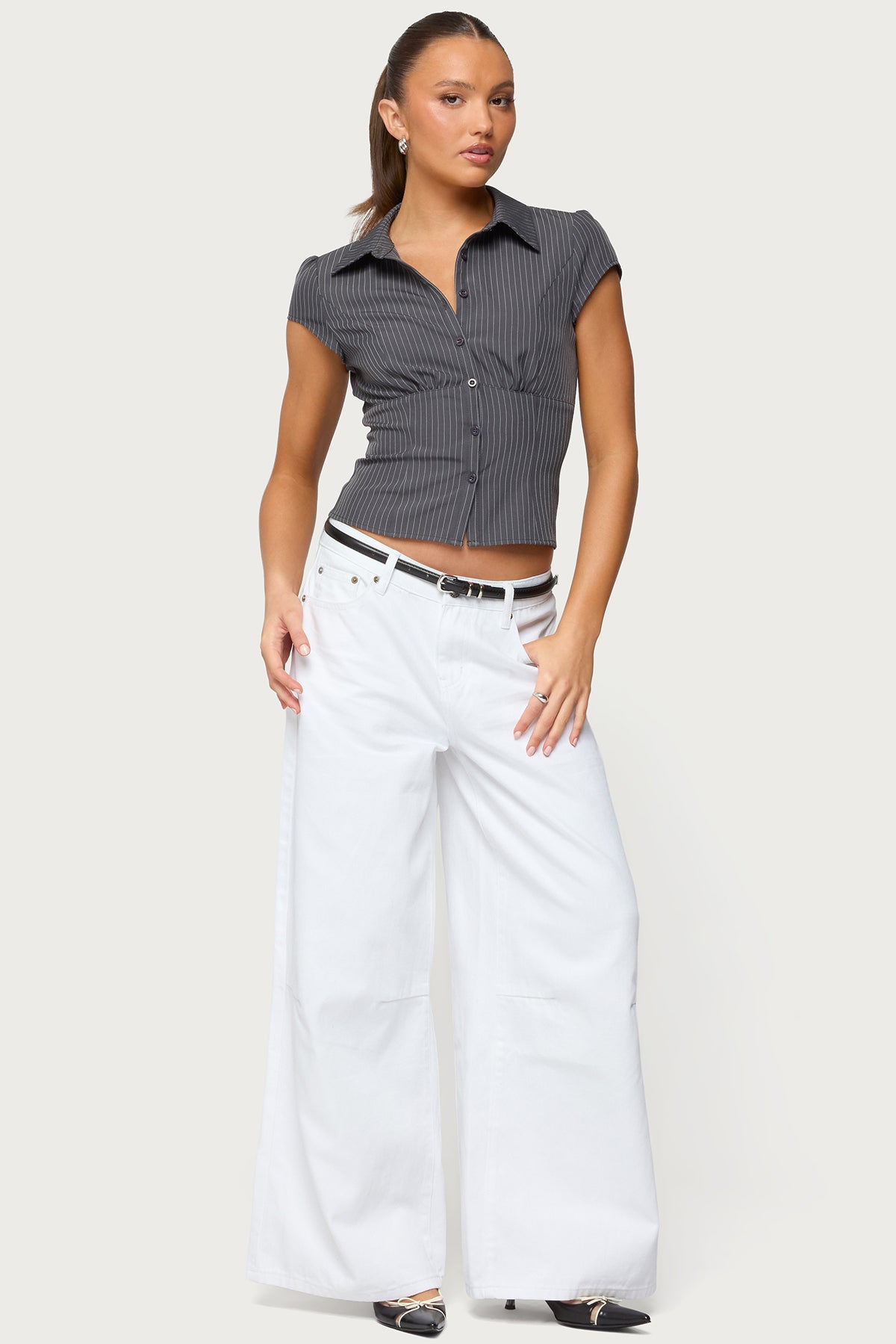 Skater Girl Washed Low Rise Baggy Jeans - Image 5