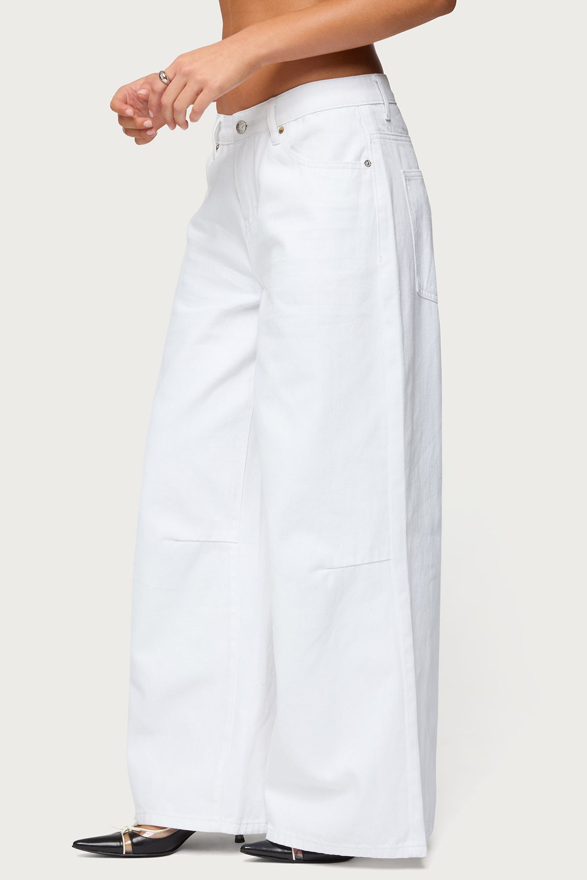 Skater Girl Washed Low Rise Baggy Jeans - Image 3