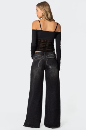 Vyxen Vintage Washed Low Rise Baggy Jeans
