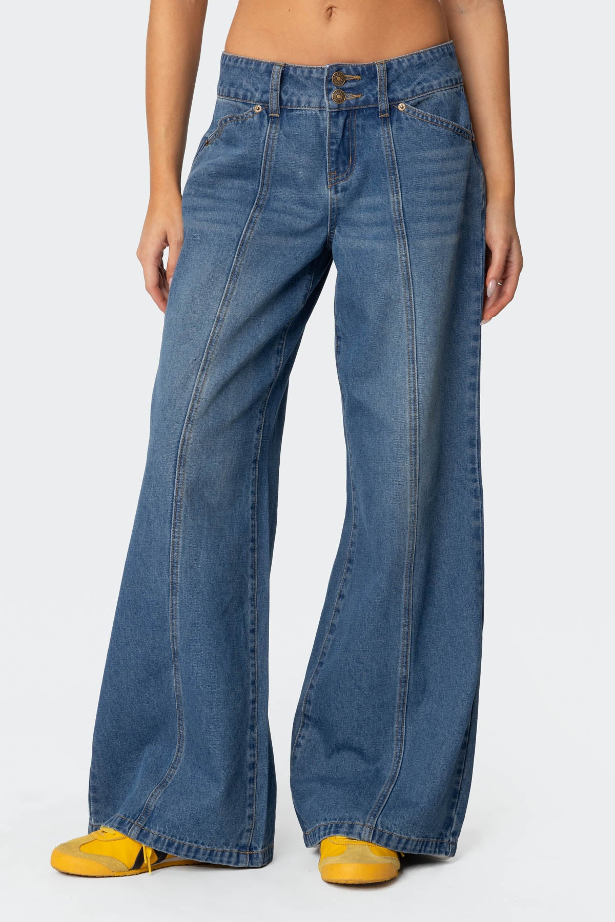 Charlie Panel Stitch Low Rise Bootcut Jeans - Image 2