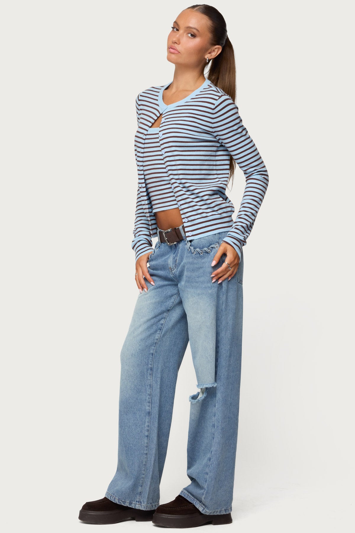 Dutton Distressed Low Rise Baggy Jeans - Image 3