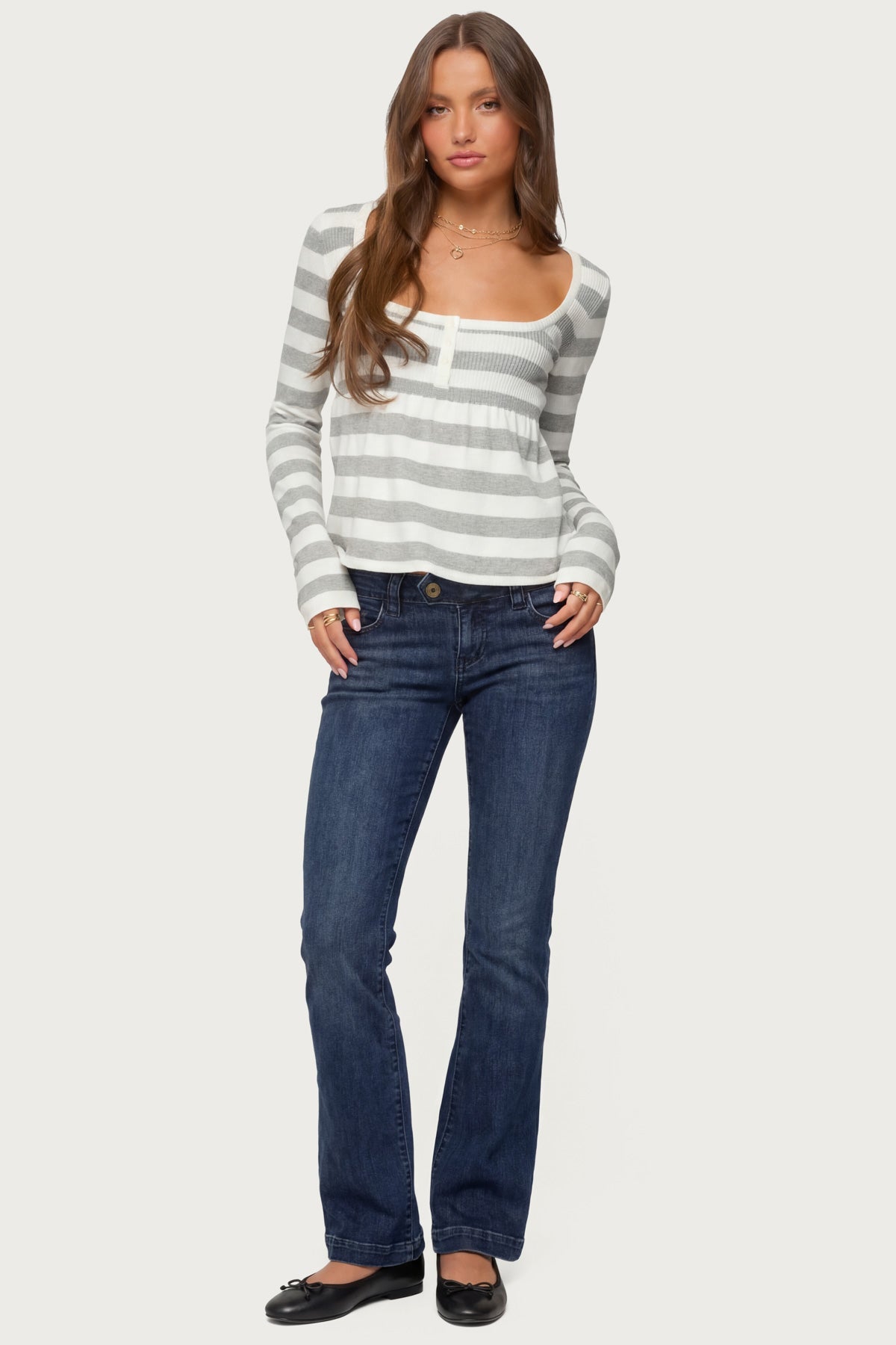 Lockie Striped Knit Babydoll Top - Image 5