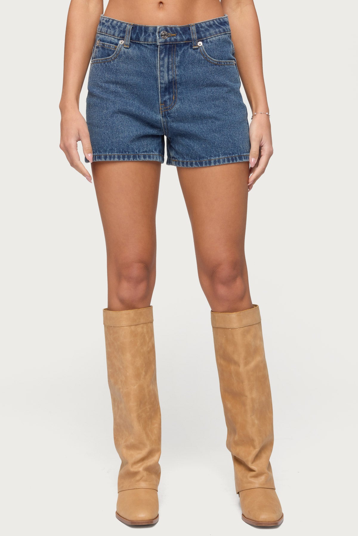Milena High Rise Denim Shorts - Image 2