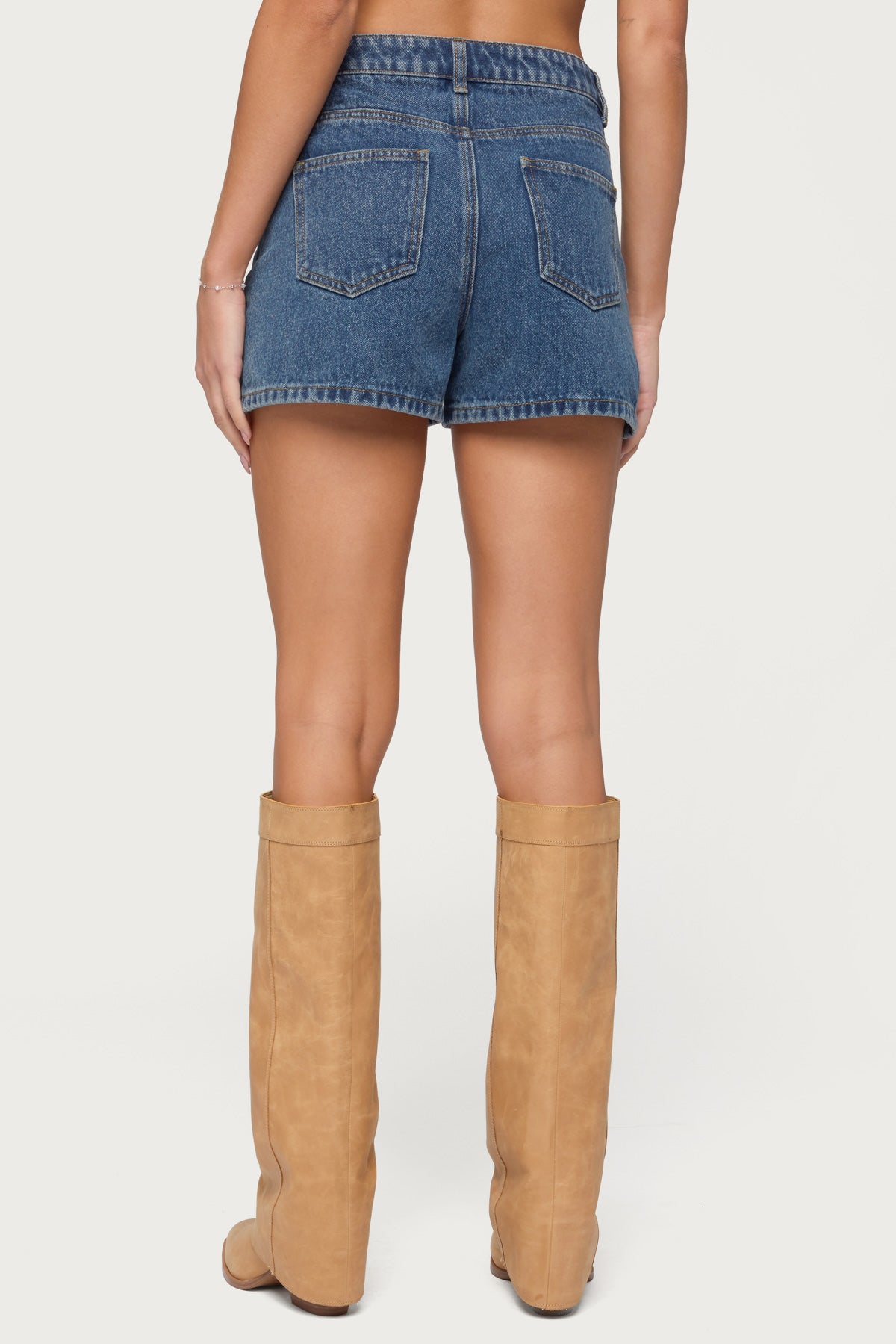 Milena High Rise Denim Shorts - Image 4