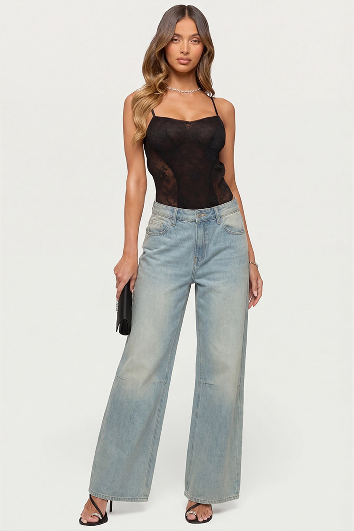 Carinna Sheer Lace Cutout Bodysuit - Image 2