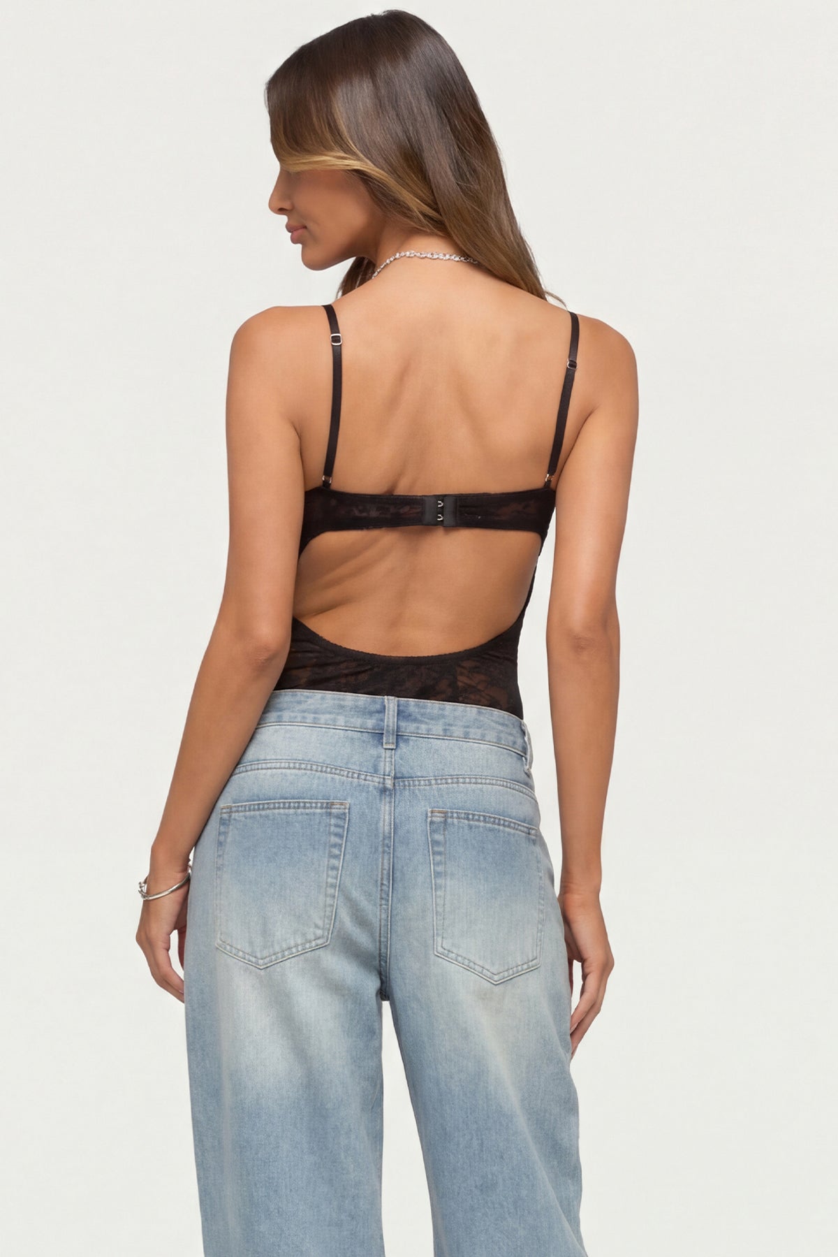Carinna Sheer Lace Cutout Bodysuit - Image 4