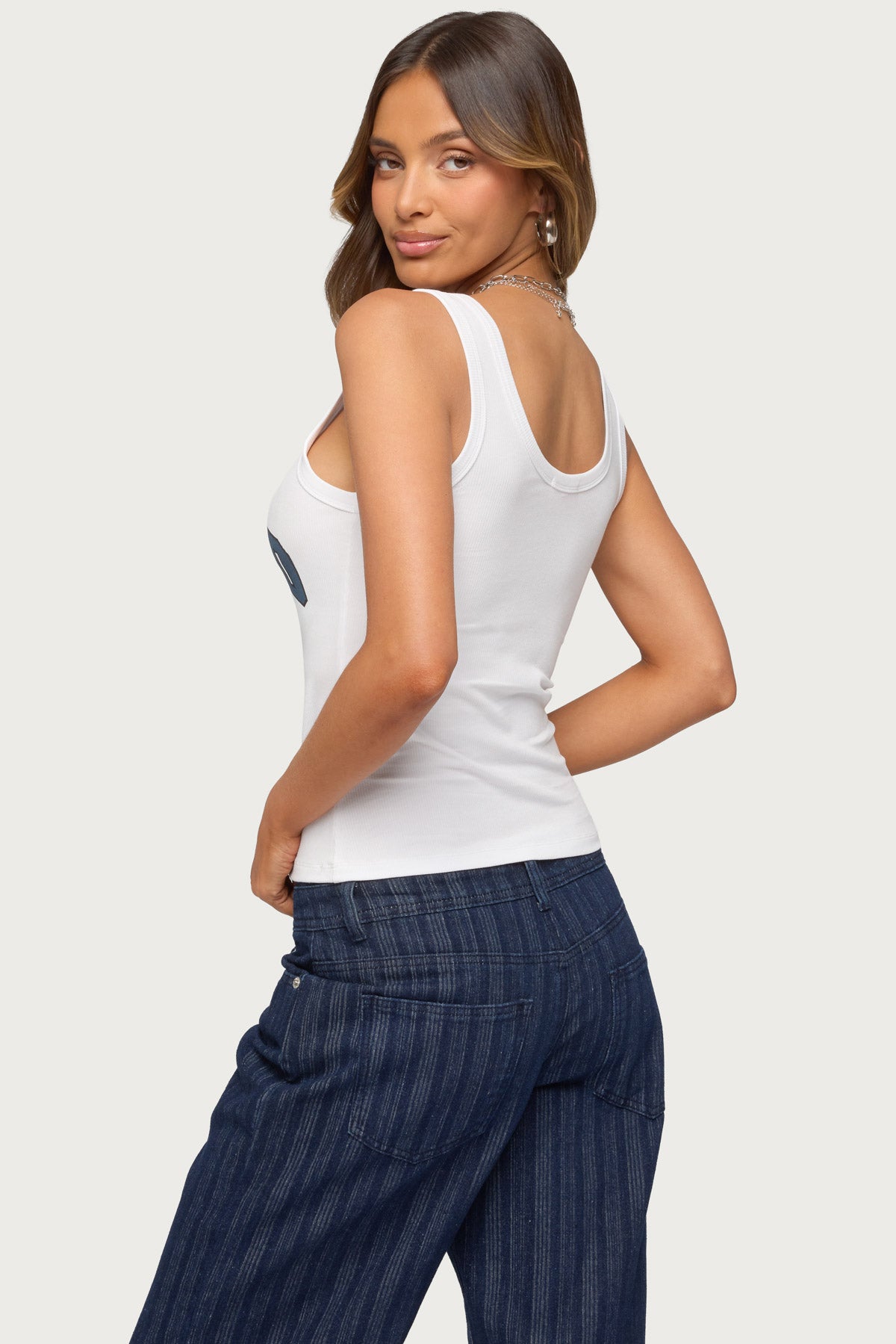 Edikted Girly Ribbed Tank Top - Image 6