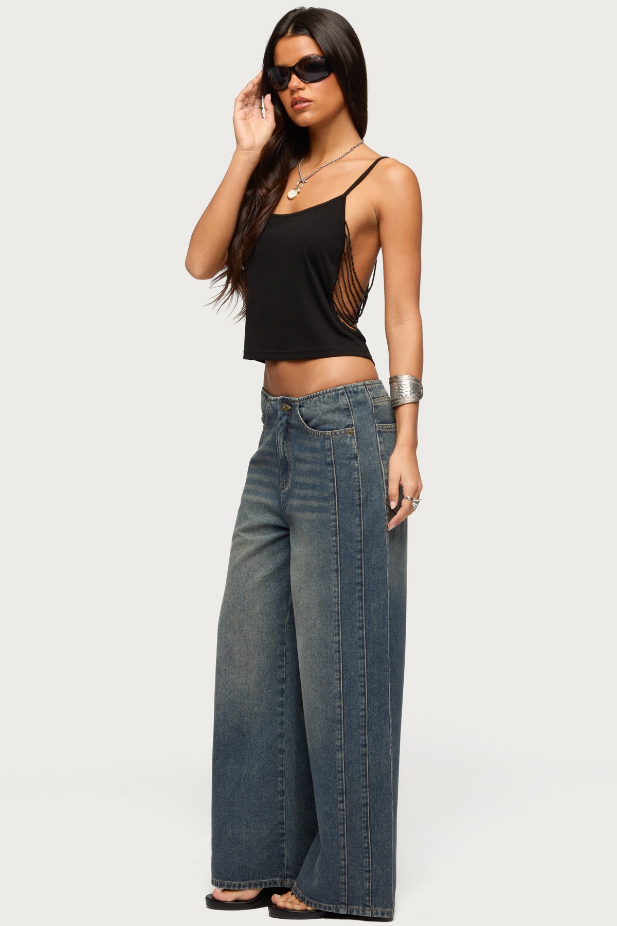 Elia No Waistband Low Rise Baggy Jeans - Image 4