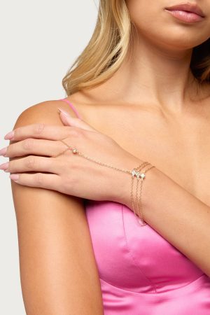 Dazzled Rhinestone Layered Handchain