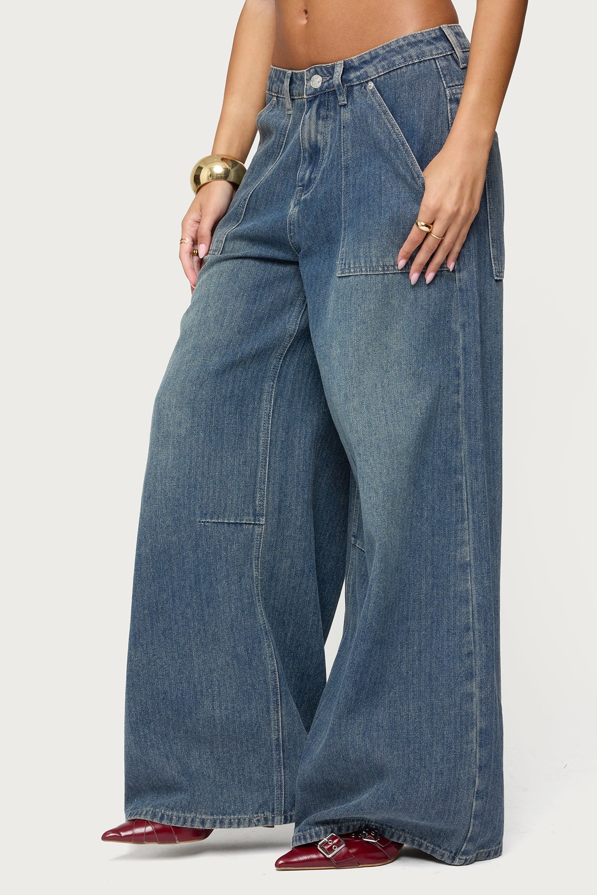 Jaycee Low Rise Baggy Carpenter Jeans - Image 4