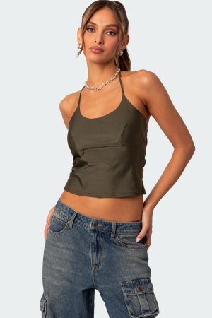 Sara Back Cut Out Halter Top