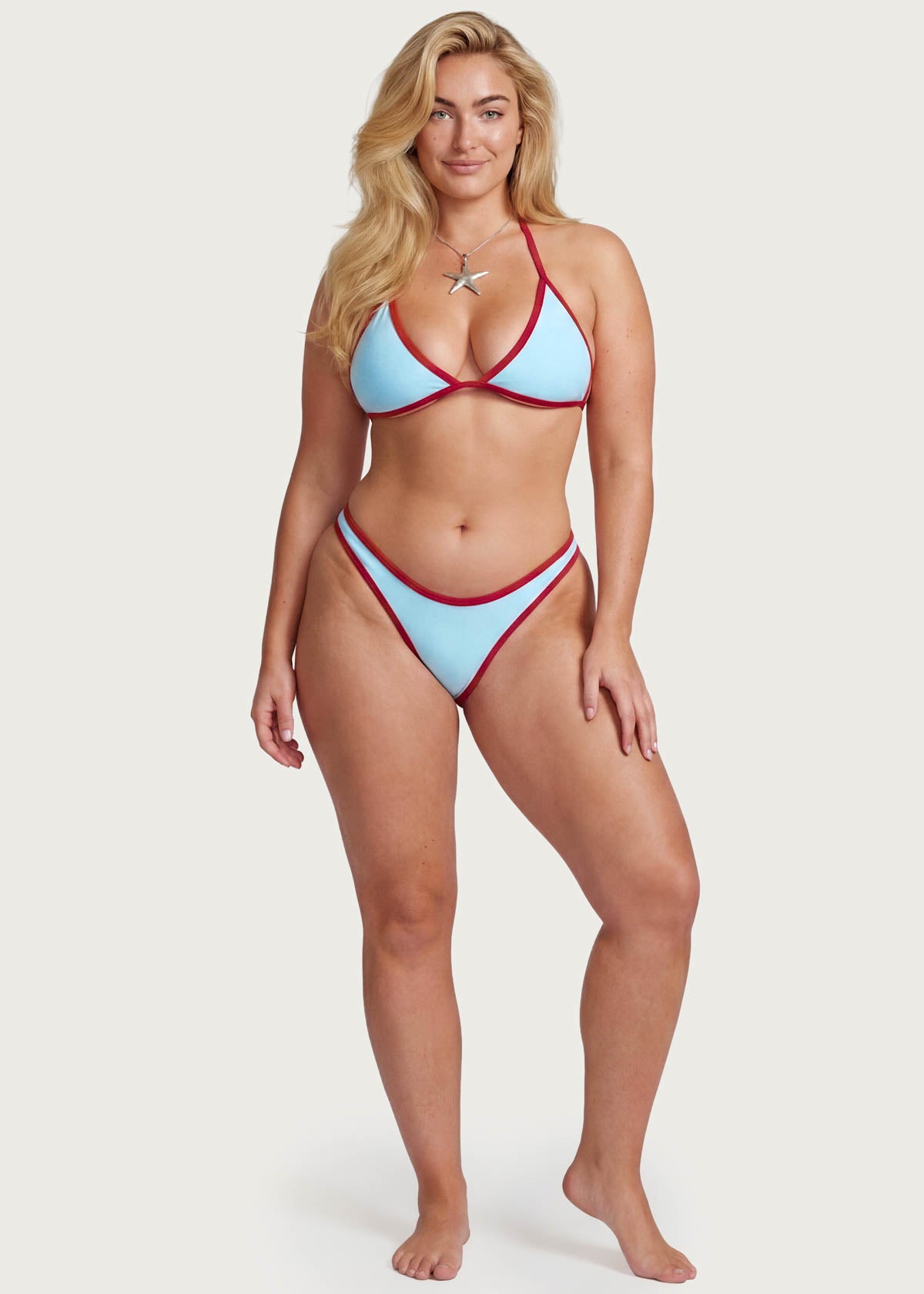 Dina Contrast Triangle Bikini Top - Image 6