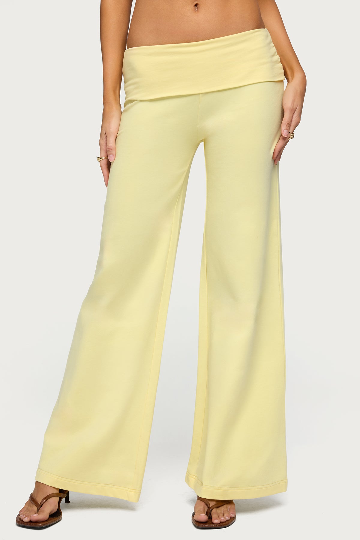 Wide Leg Foldover Pants - Image 2