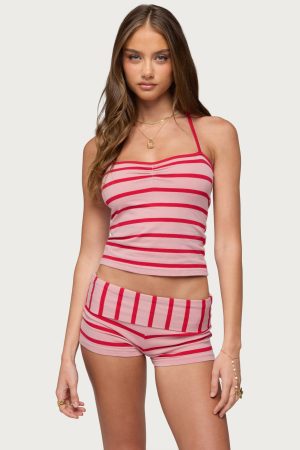 Lorenza Striped Halter Top