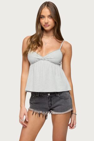 Orietta Striped Babydoll Top