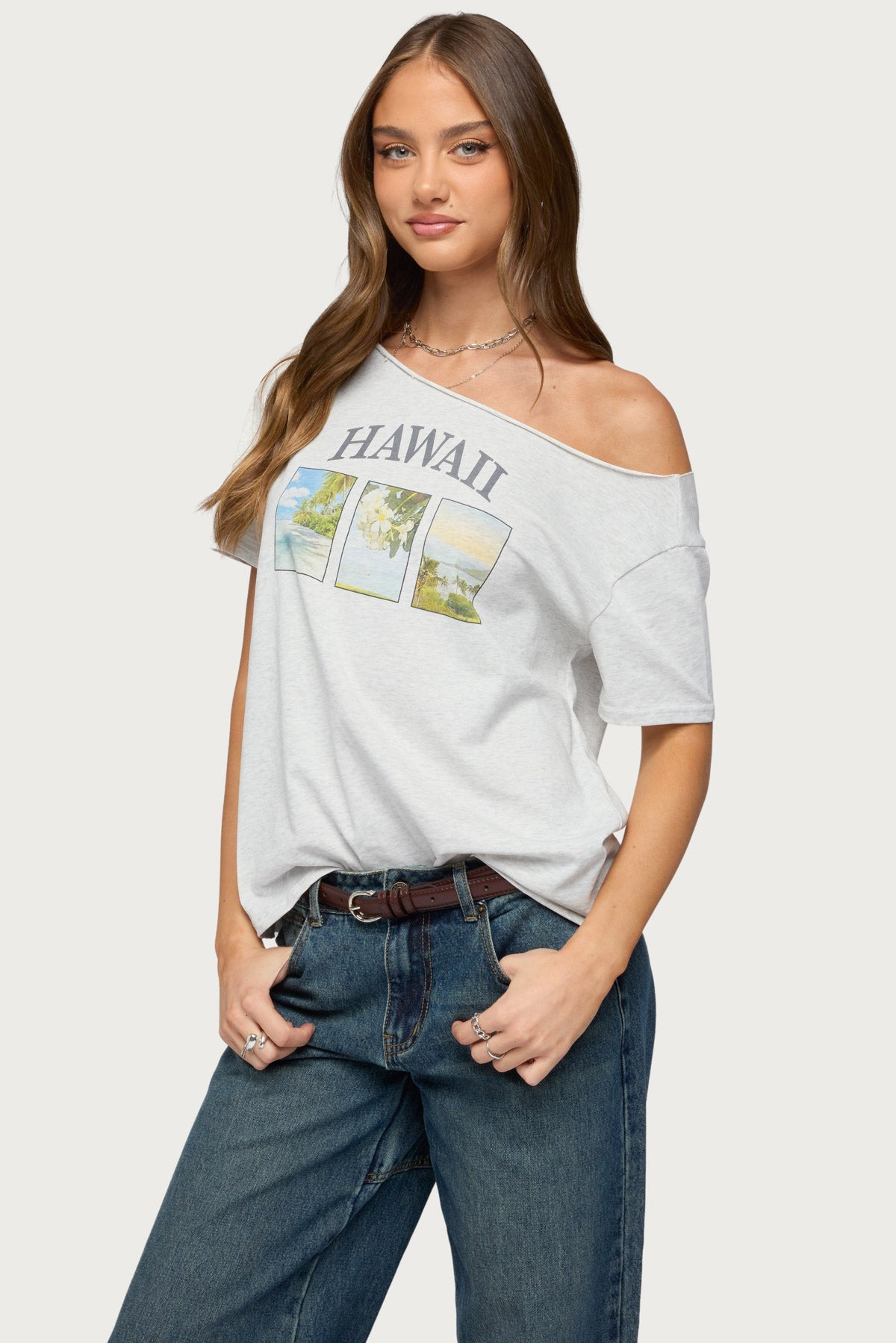 Hawaiian Babe Off Shoulder T Shirt - Image 3