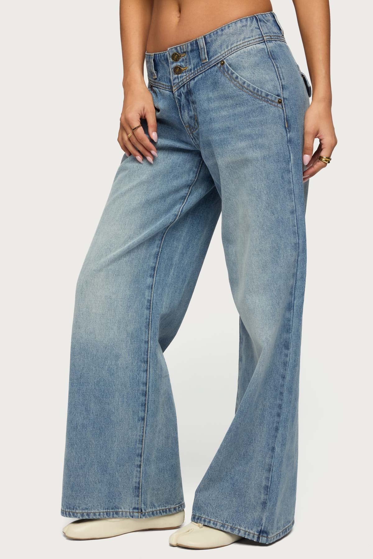 Meredith Low Rise Wide Leg Jeans - Image 3
