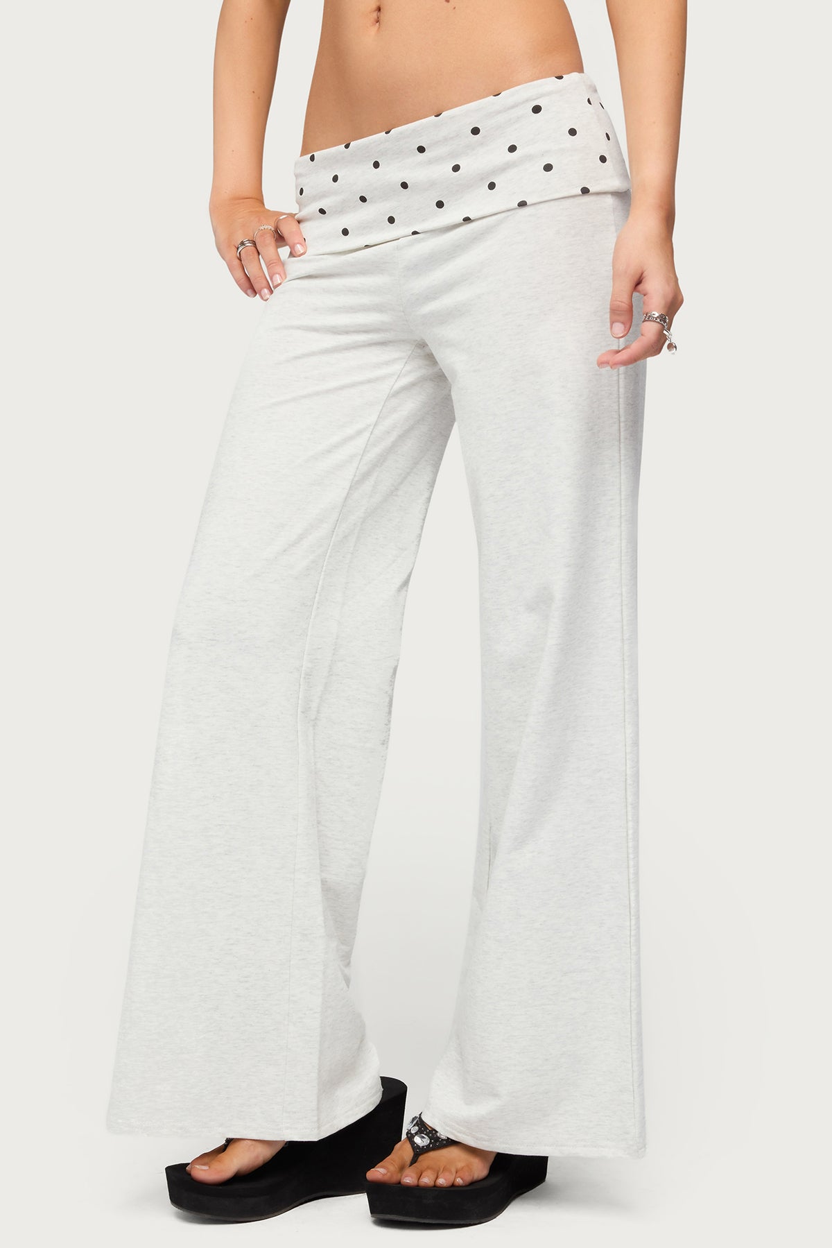 Petite Reeva Polka Dot Foldover Pants - Image 4
