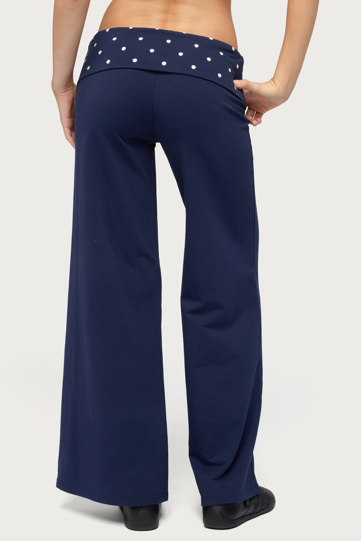 Petite Reeva Polka Dot Foldover Pants - Image 5