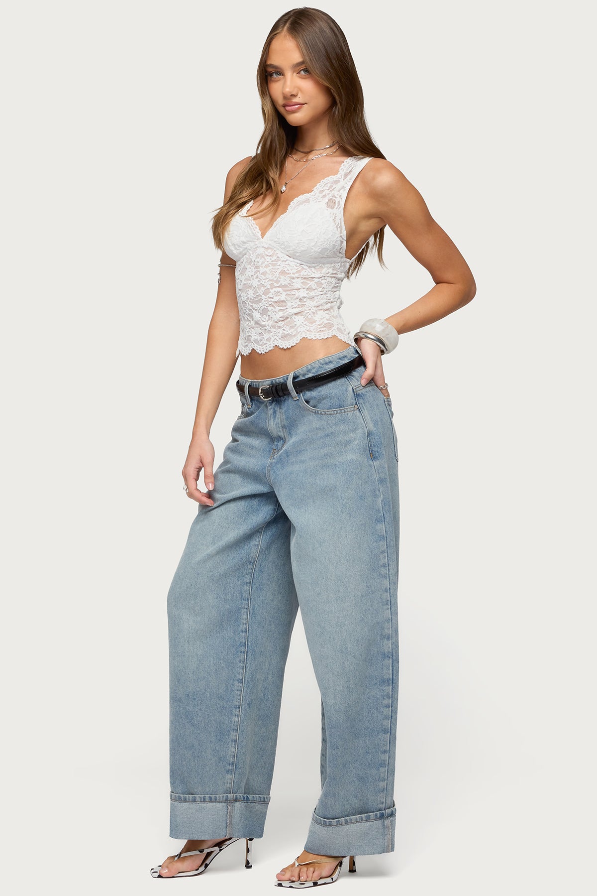 Araura Lace Velvet Floral Top - Image 4