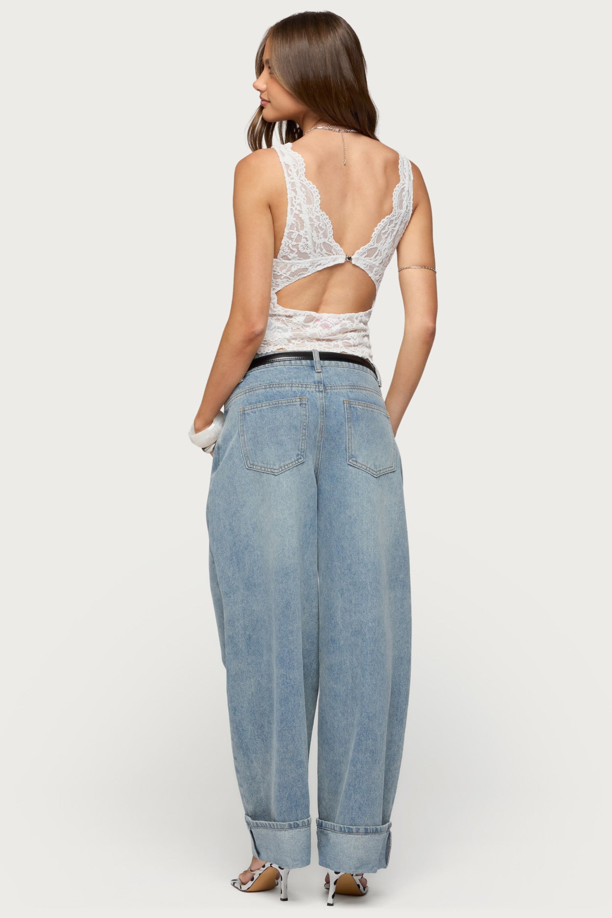Araura Lace Velvet Floral Top - Image 2