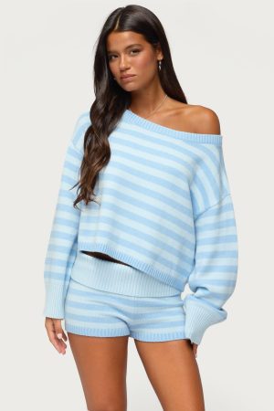 Saphi Striped Oversized Knit Sweater