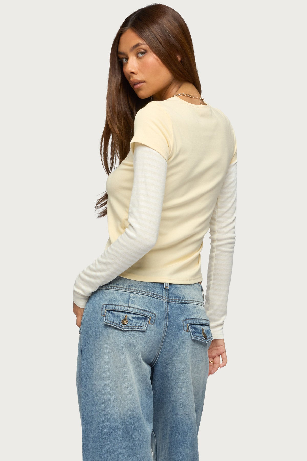 Stripey Layered Long Sleeve T Shirt - Image 5
