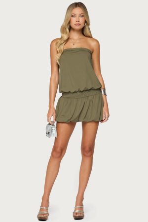 Layton Studded Strapless Bubble Mini Dress
