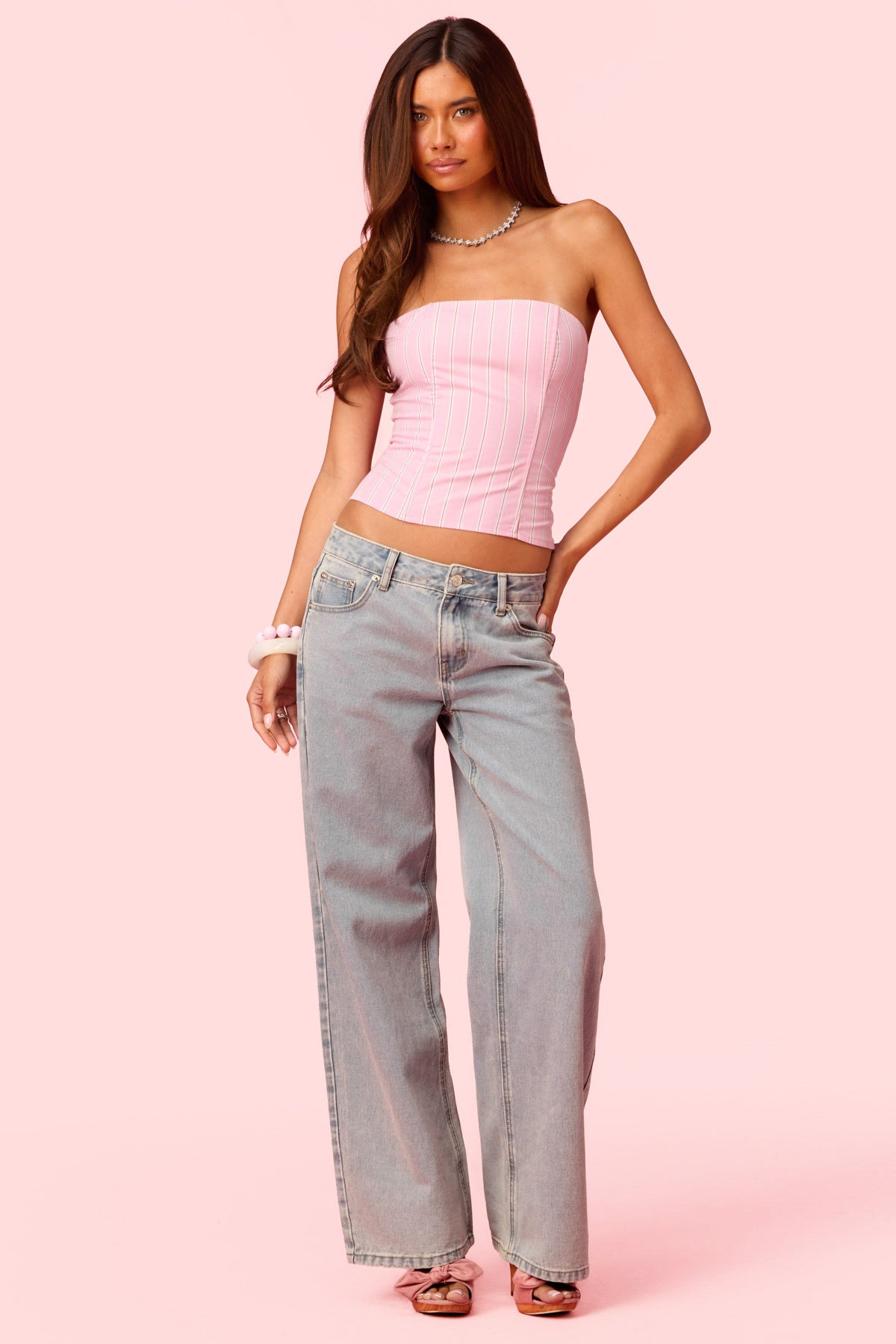 Embroidered Barbie™ Low Rise Baggy Jeans - Image 5