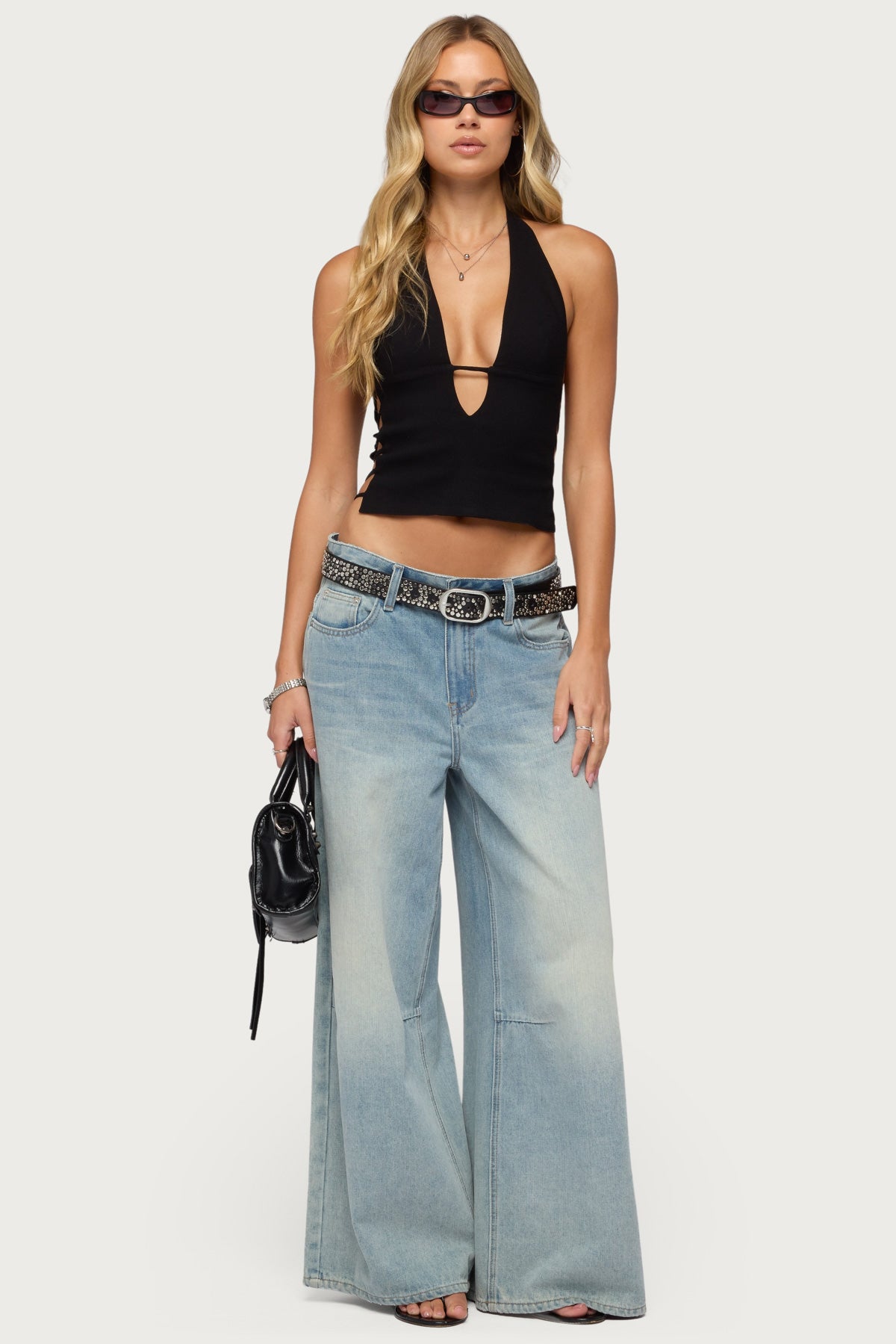 Aneera Cutout Plunging Halter Top - Image 2