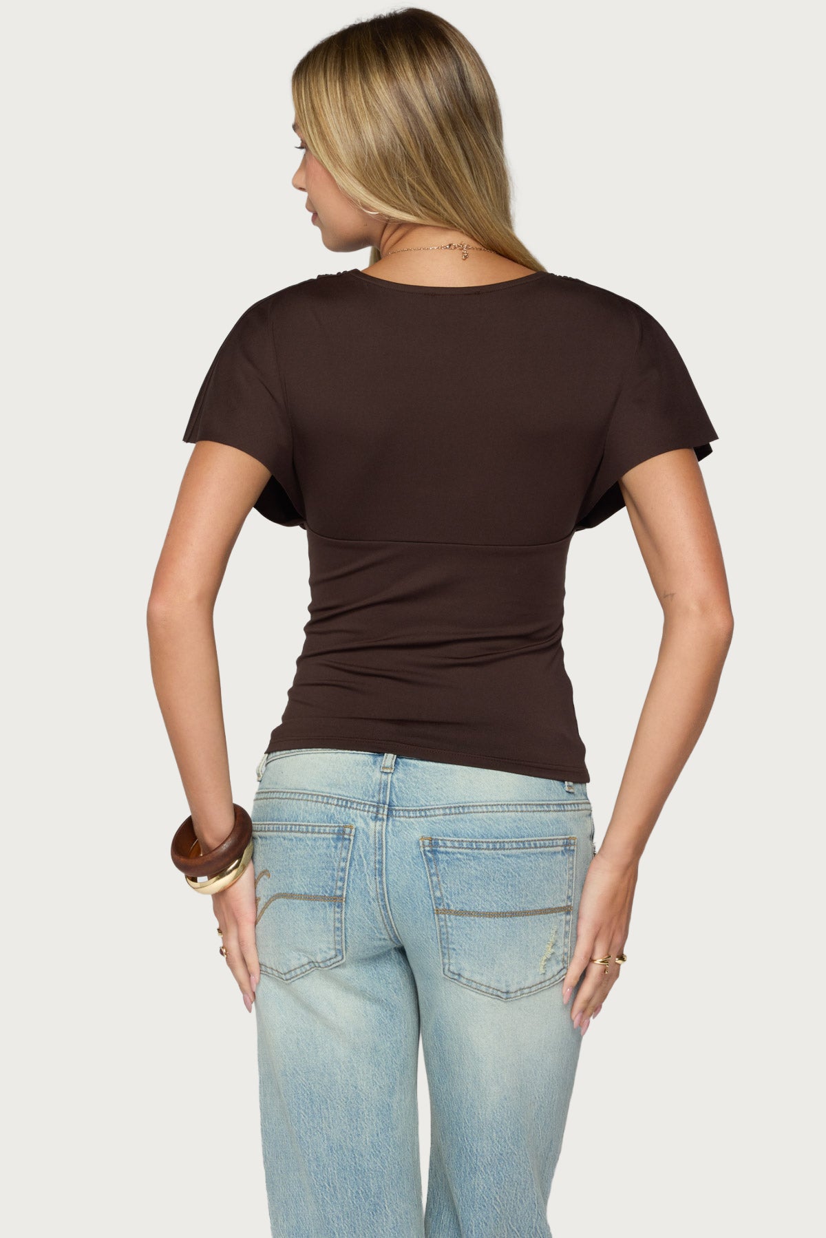 Flutter Plunging V Neck Top - Image 5