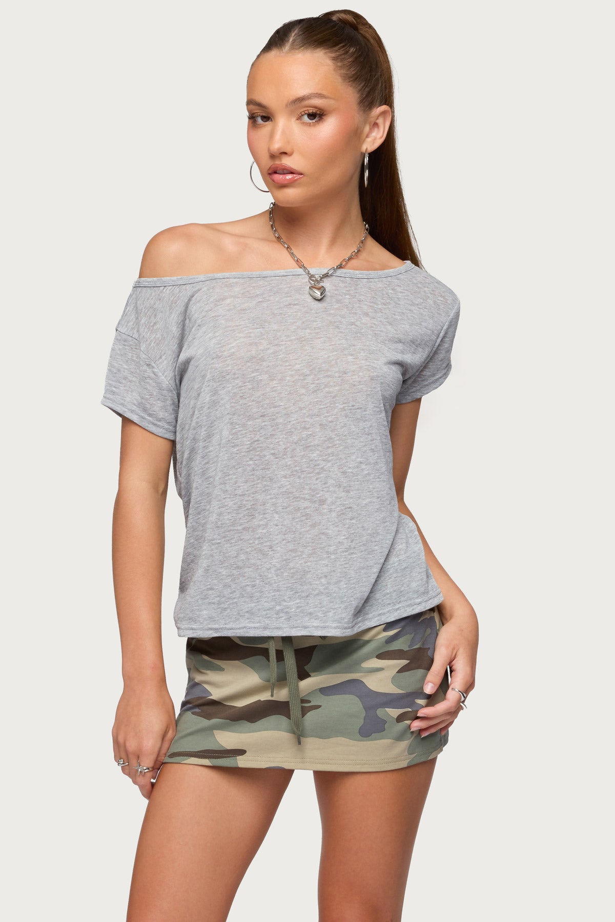 Amora Off Shoulder Sheer Top - Image 2