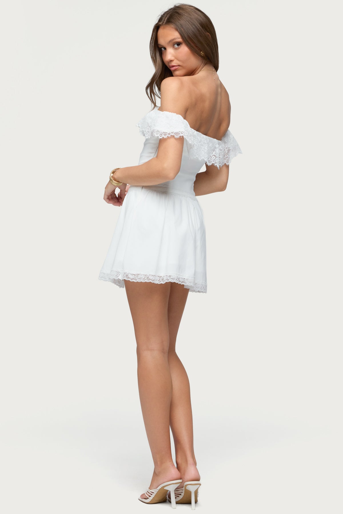 Darah Lacey Off Shoulder Mini Dress - Image 4