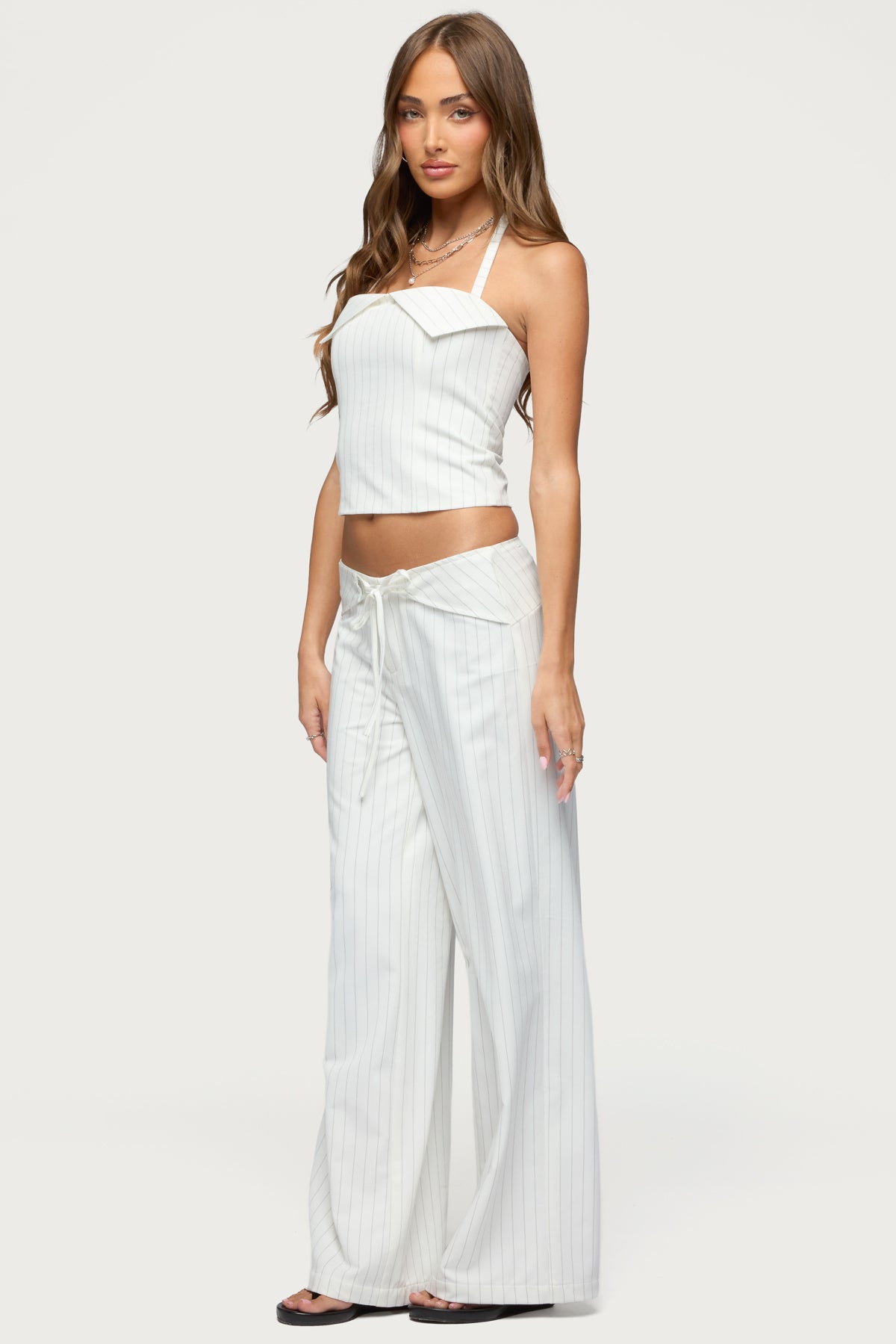 Parker Pinstripe Halter Top - Image 4