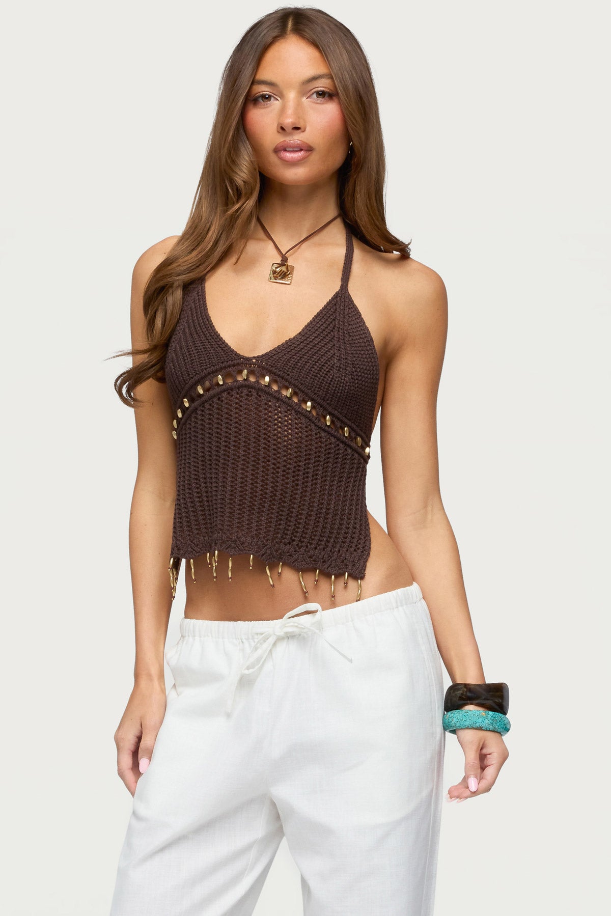 Jenn Bead Crochet Backless Top - Image 2