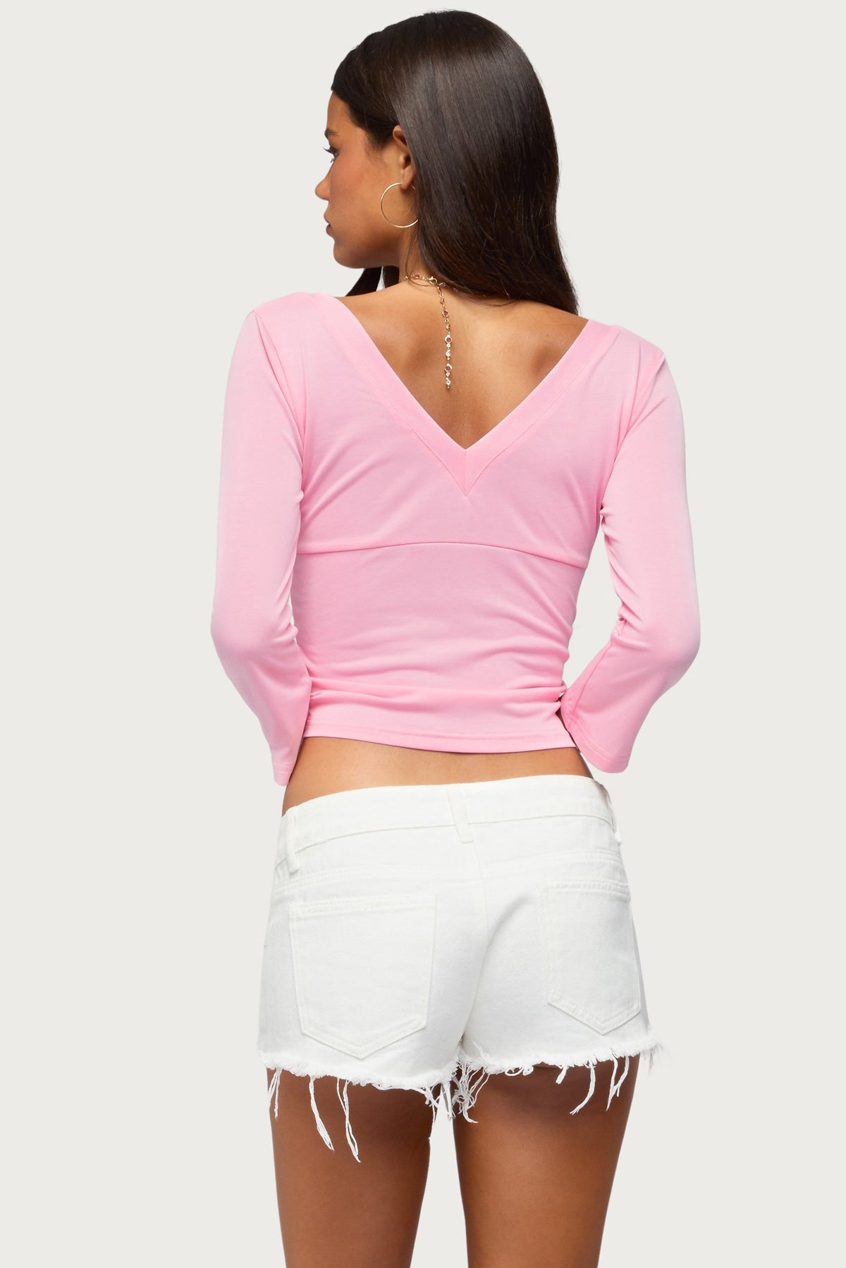 Mar V Neck Three-Quarter Sleeve Top - Image 4