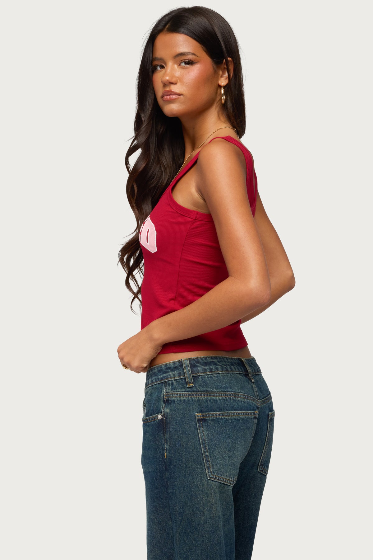 Edikted Girly Ribbed Tank Top - Image 6