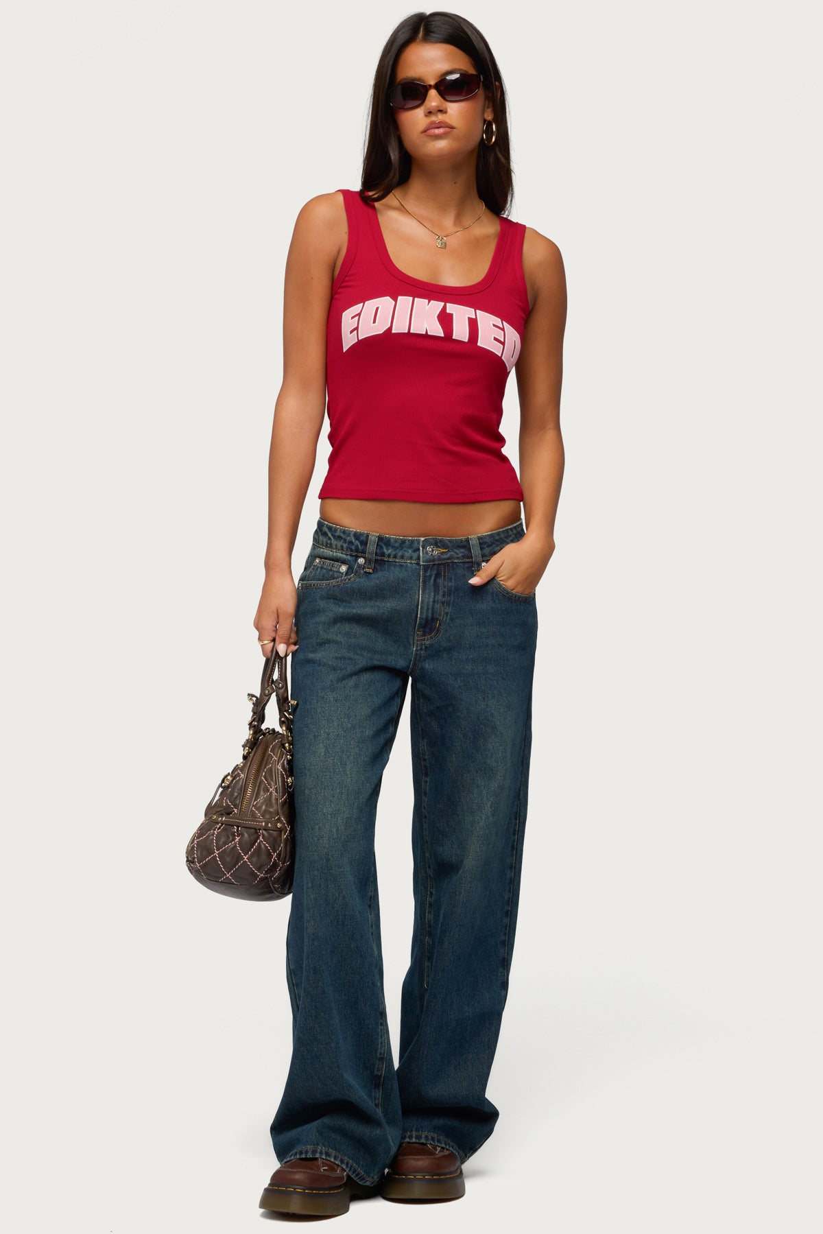 Edikted Girly Ribbed Tank Top - Image 3