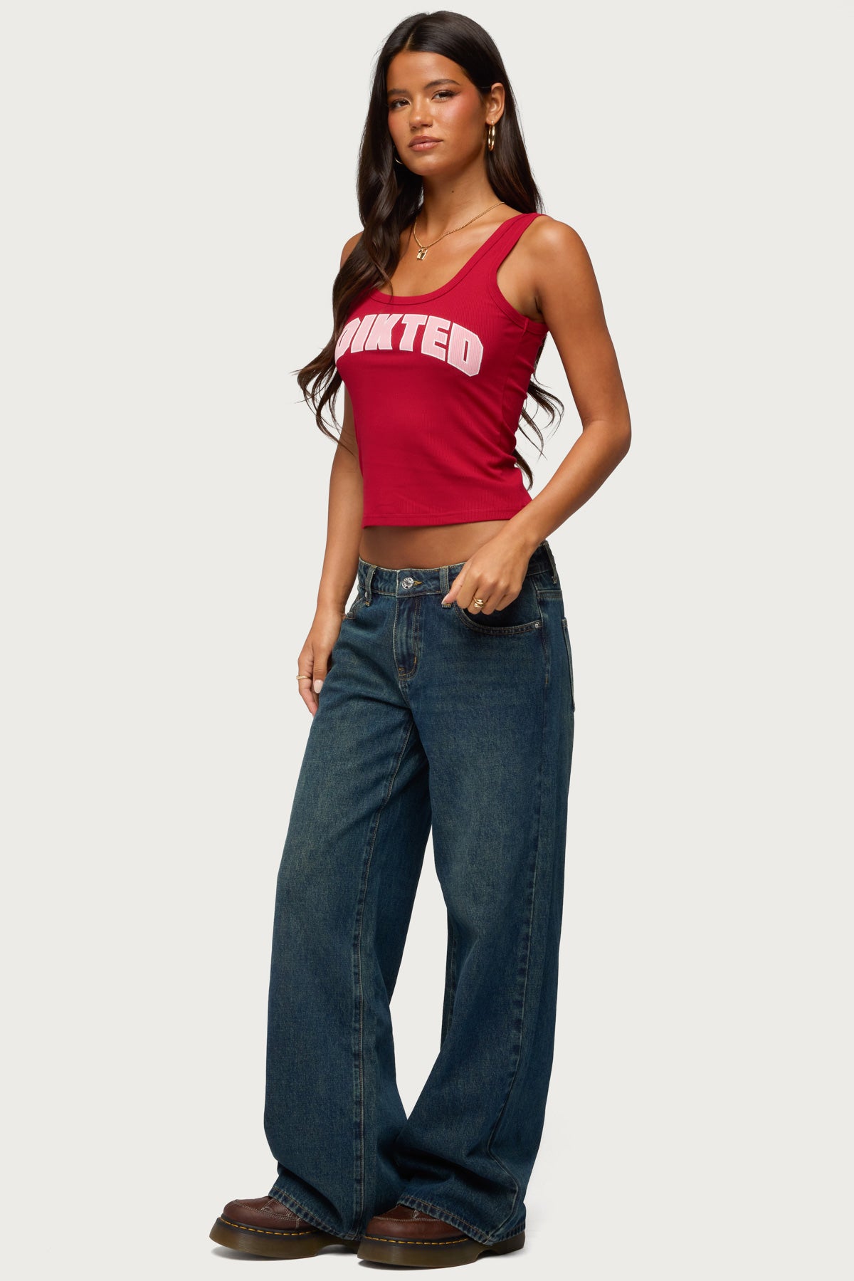 Edikted Girly Ribbed Tank Top - Image 5
