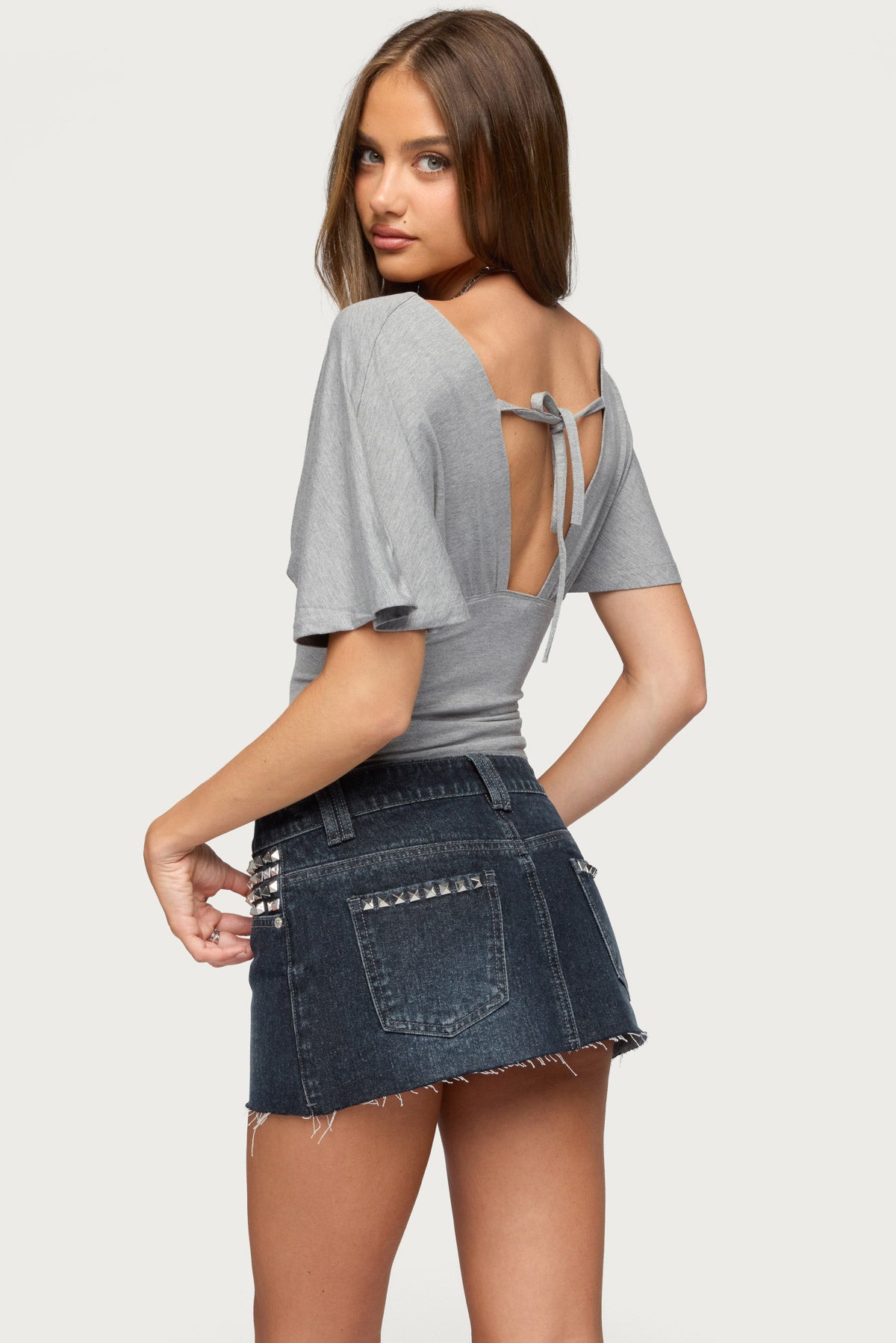 Betee Flutter Plunge Neck Top - Image 5