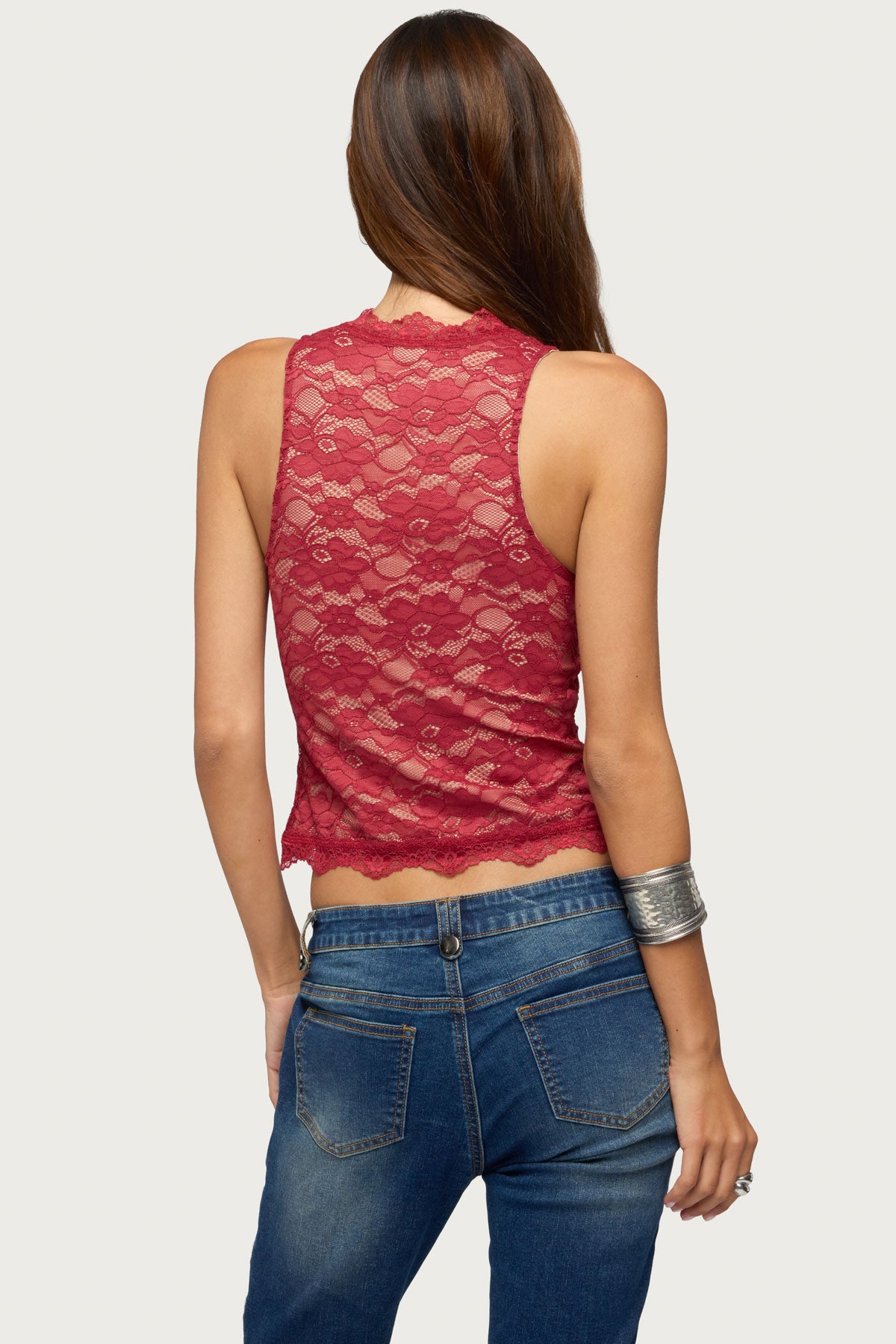 Frieda Keyhole Cutout Lace Top - Image 5