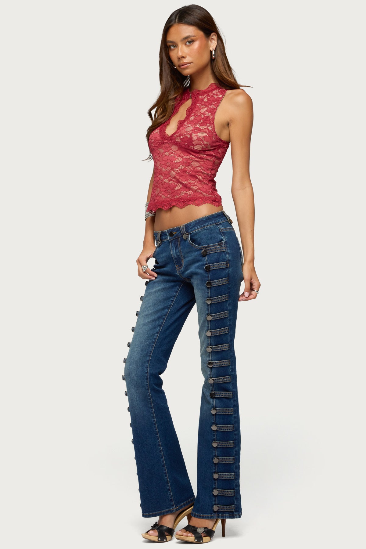 Frieda Keyhole Cutout Lace Top - Image 6