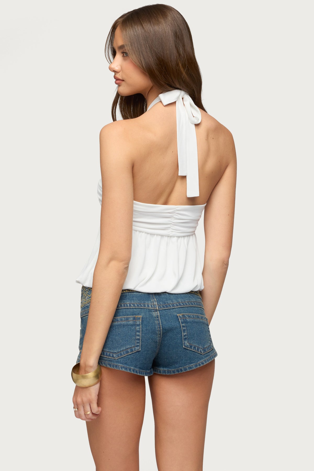 Kristina Gathered Bubble Halter Top - Image 6