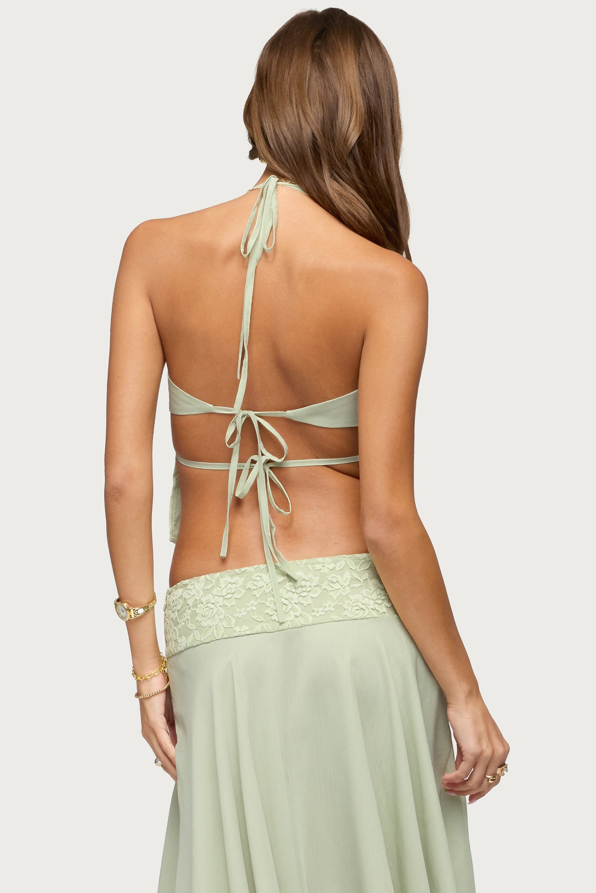 Evia Lacey Backless Halter Top - Image 6